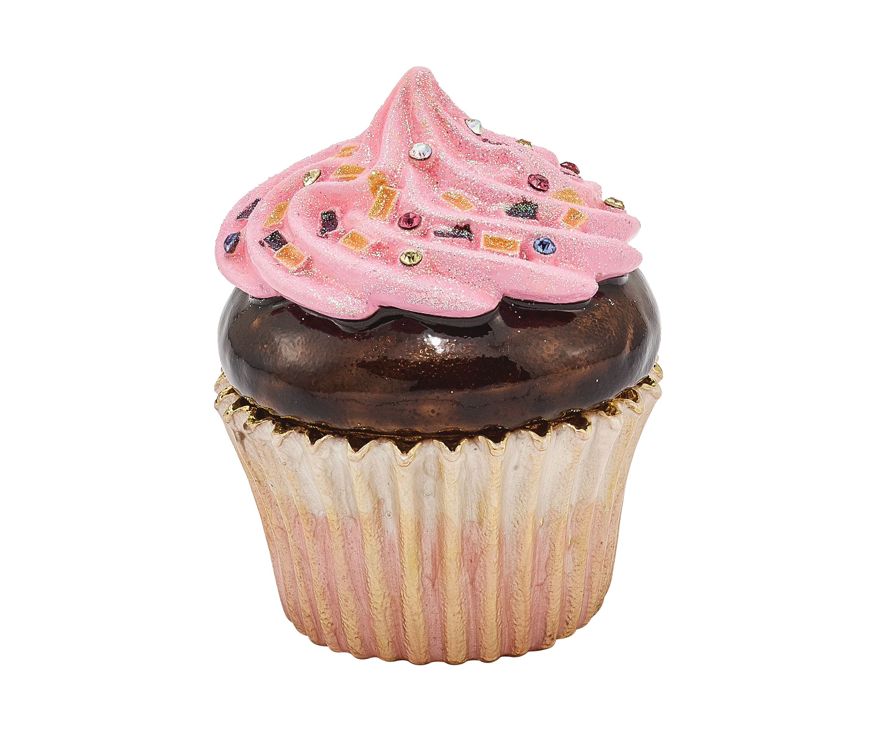 Bejeweled BERRIES N CRÈME Chocolate Cupcake Trinket Box