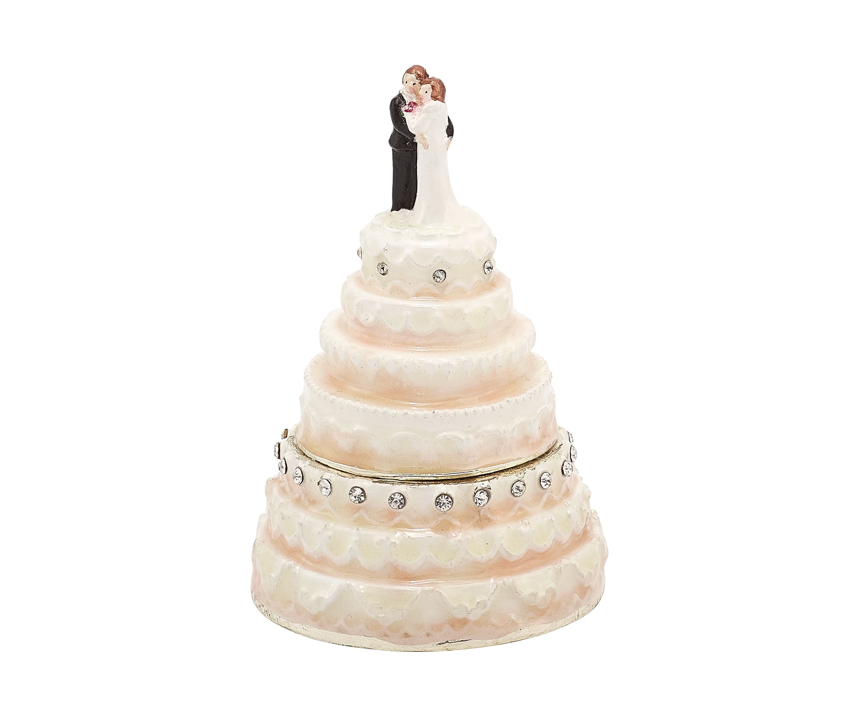 Bejeweled I Do Wedding Cake Trinket Box