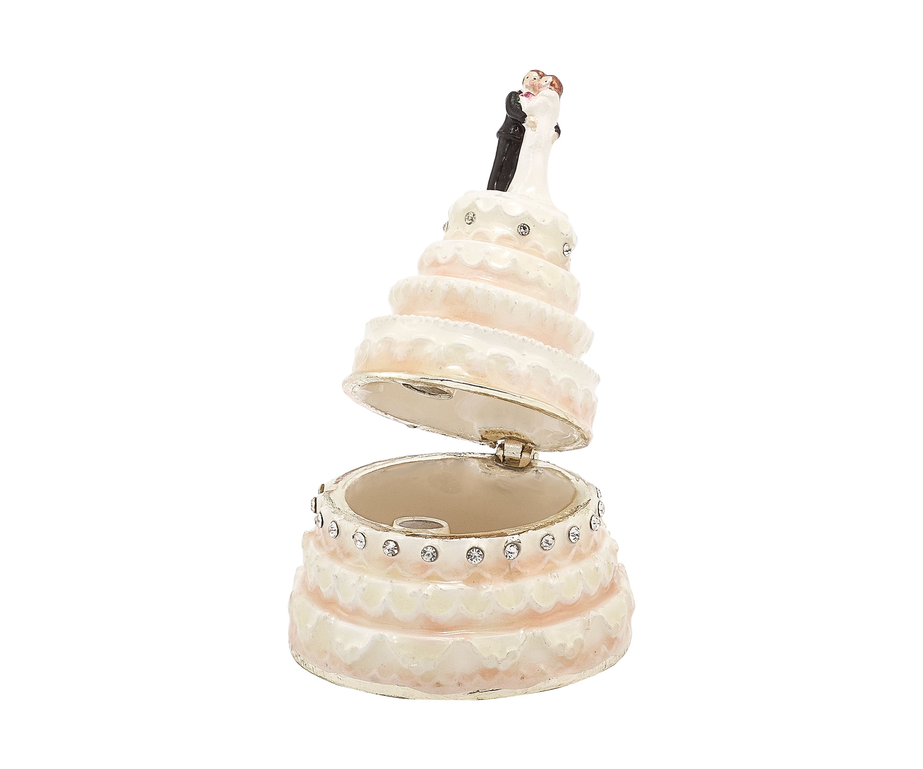 Bejeweled I Do Wedding Cake Trinket Box