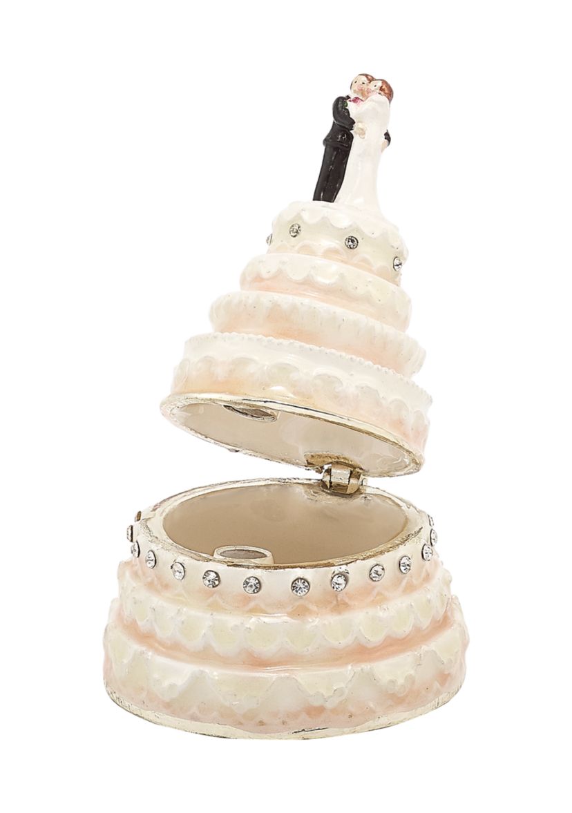 Bejeweled I Do Wedding Cake Trinket Box