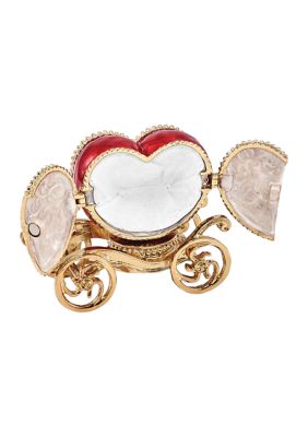 Bejeweled Scarlet Heart Carriage Trinket Box