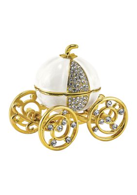 Luxury Giftware by Jere Bejeweled After Midnight Pumpkin Coach Trinket Box