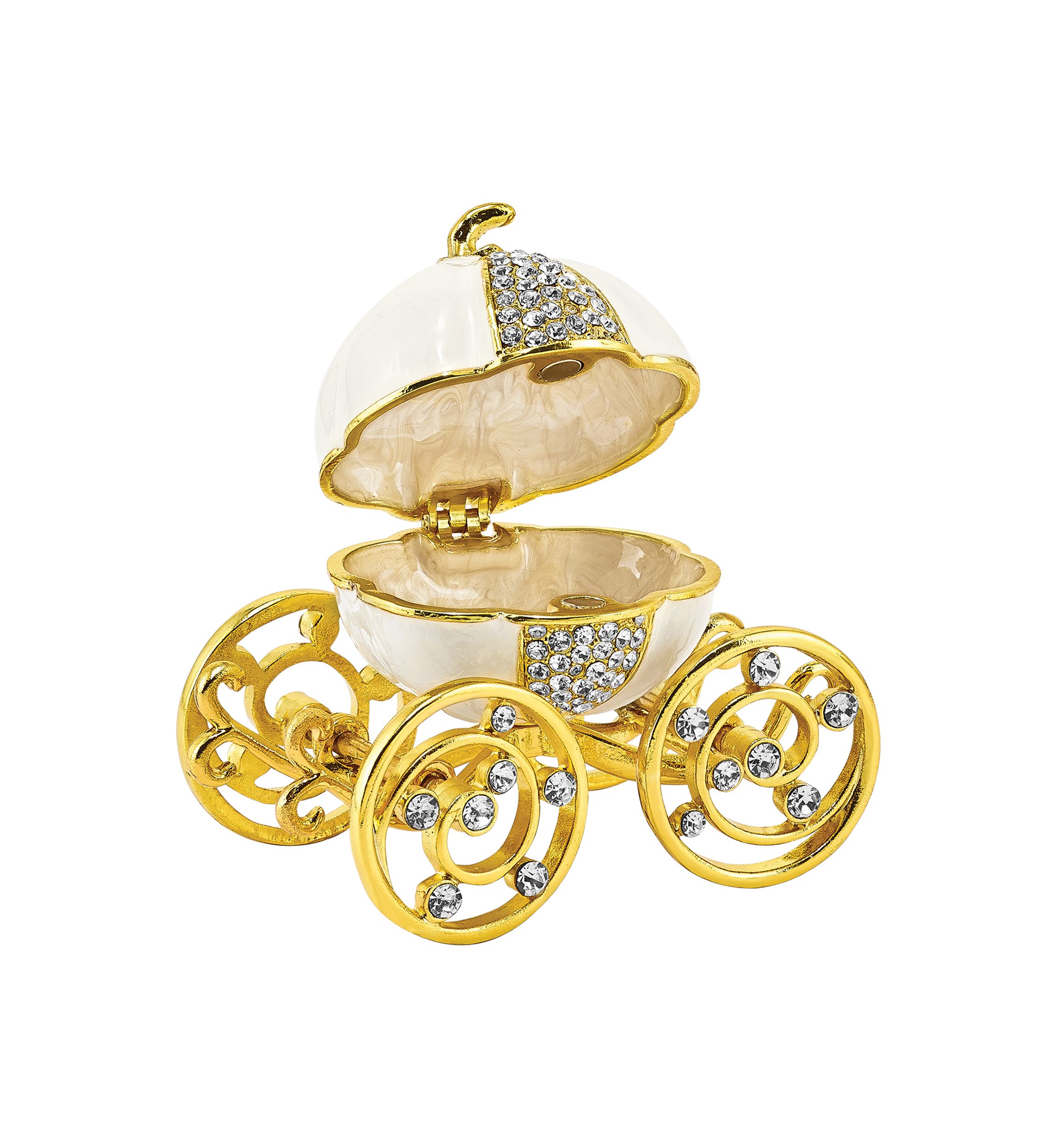 Bejeweled After Midnight Pumpkin Coach Trinket Box
