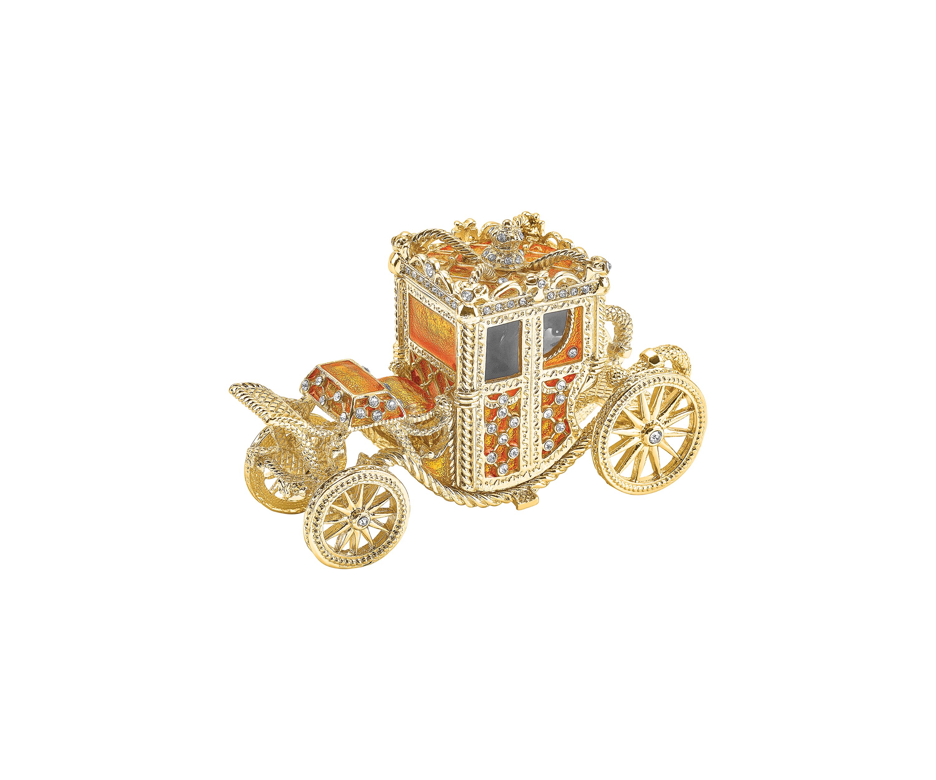 Bejeweled Imperial Golden Carriage Trinket Box