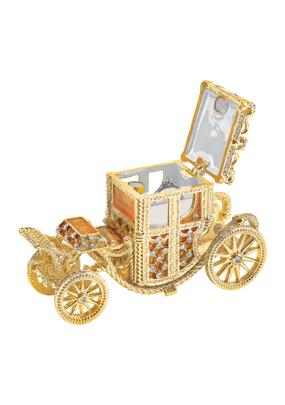 Bejeweled Imperial Golden Carriage Trinket Box