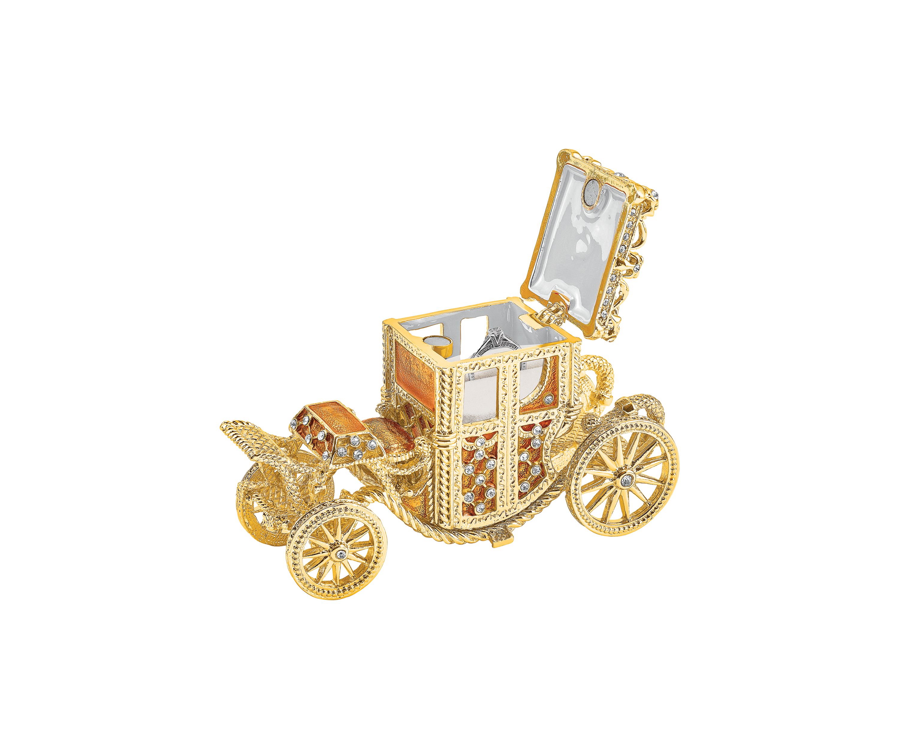 Bejeweled Imperial Golden Carriage Trinket Box