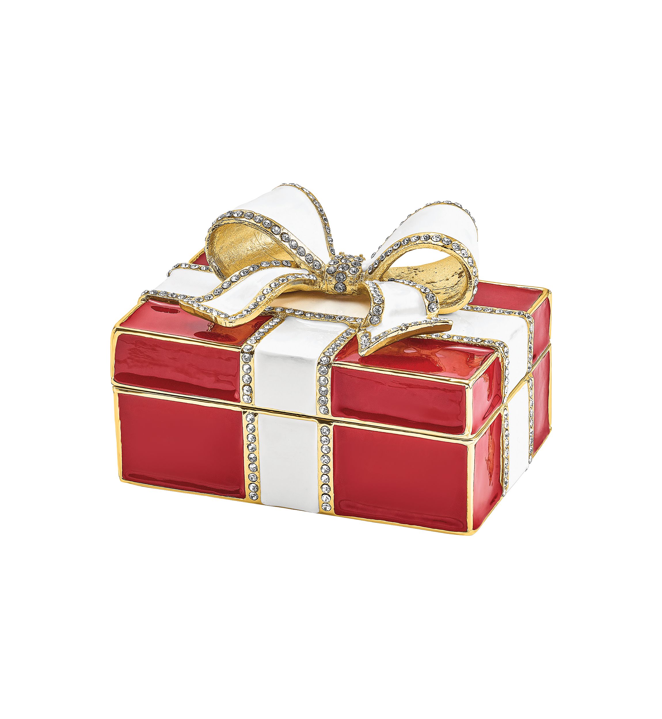 Bejeweled Desire Red Gift Box with Ring Pad Trinket Box
