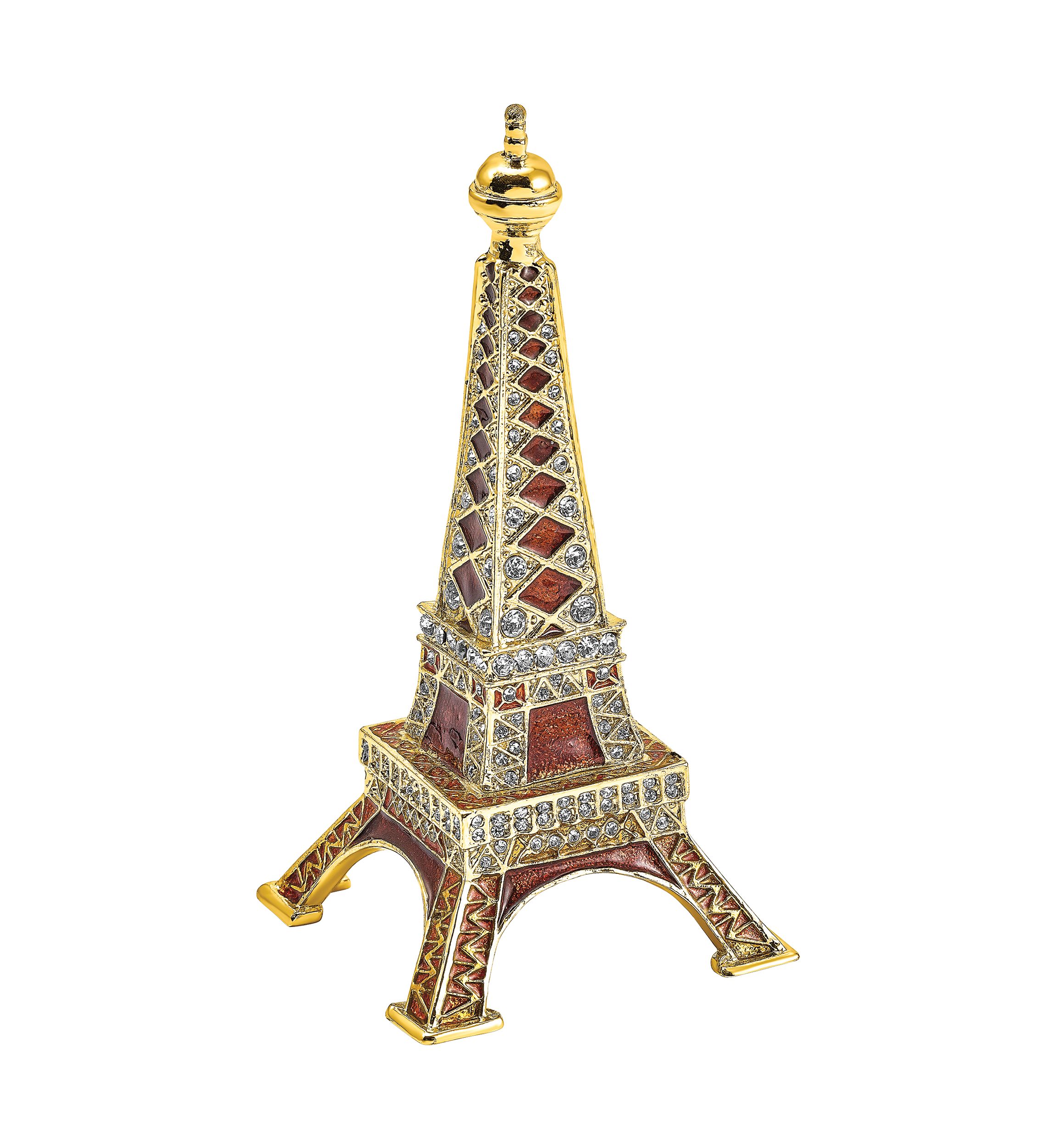 Bejeweled Paris Eiffel Tower Ring Holder Trinket Box