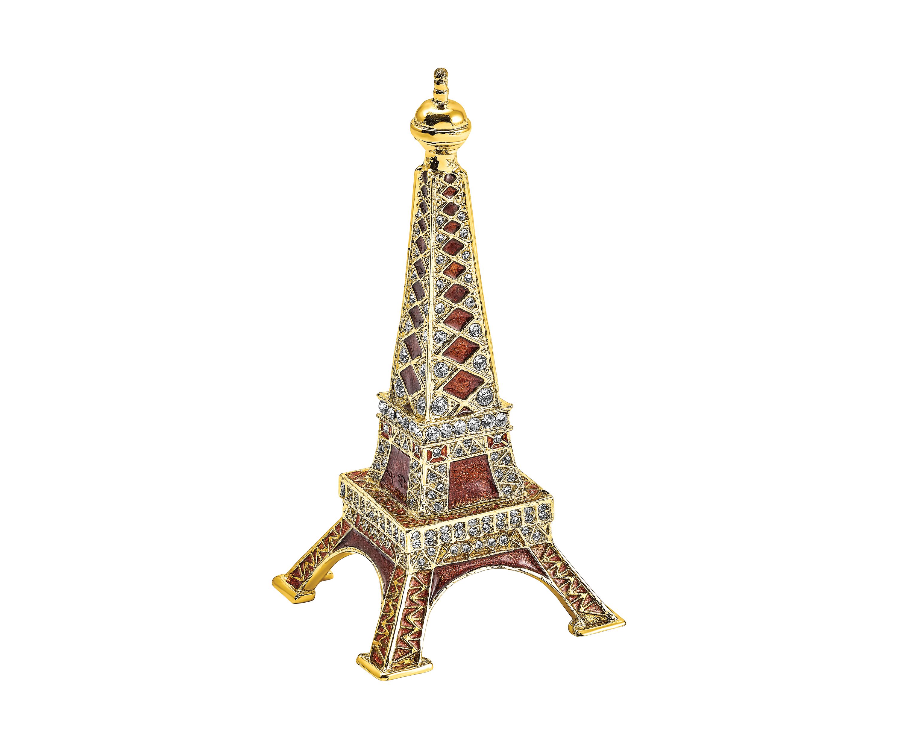 Bejeweled Paris Eiffel Tower Ring Holder Trinket Box