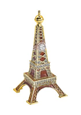 Bejeweled Paris Eiffel Tower Ring Holder Trinket Box