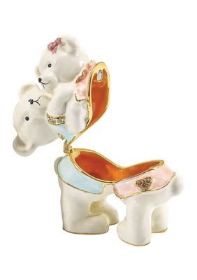 Bejeweled Teddy and Tootsie Bears Trinket Box