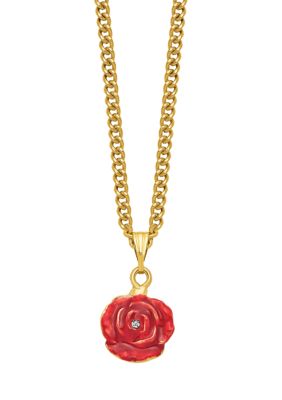 Bejeweled Rosa Red Rose with Ring Pad Trinket Box