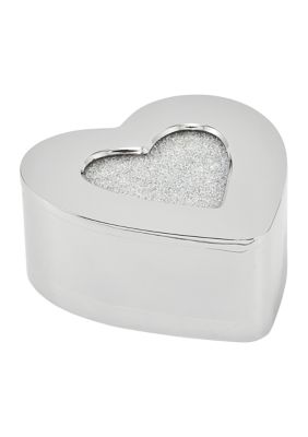 Bejeweled Crystal Heart Jewelry Box Trinket Box
