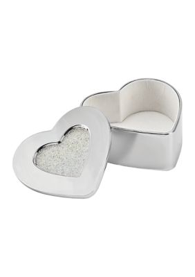 Bejeweled Crystal Heart Jewelry Box Trinket Box