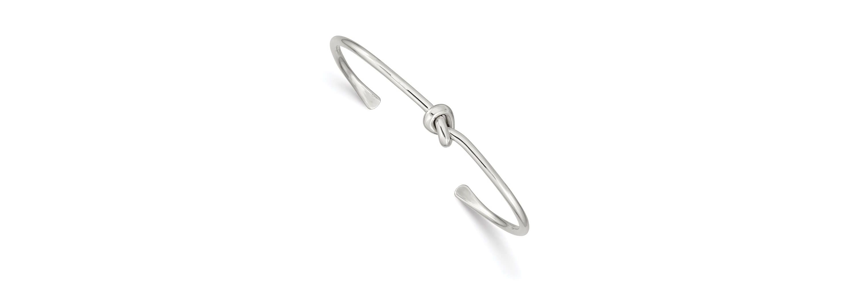 Sterling Silver Polished Knot Bangle