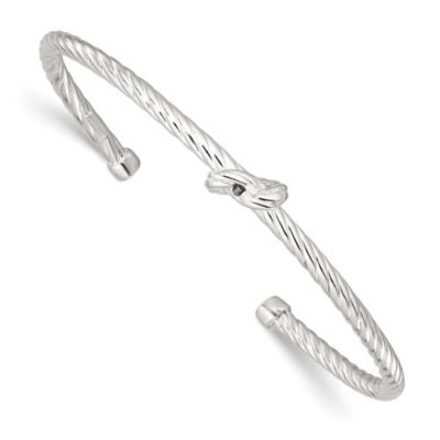 Luxury Giftware by Jere Sterling Silver Twisted Knot Cuff Bangle