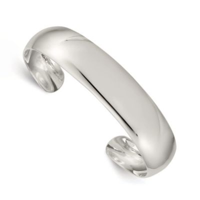 Luxury Giftware by Jere Sterling Silver 14mm Cuff Bangle, White, 7 in