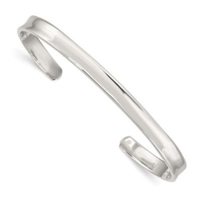 Luxury Giftware by Jere Sterling Silver 5mm Cuff Bangle, White, 7 in