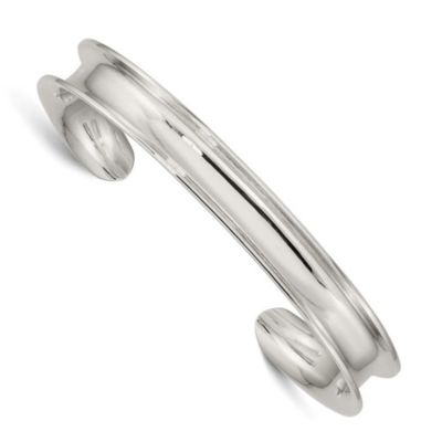 Luxury Giftware by Jere Sterling Silver 8.5mm Cuff Bangle, White, 7 in