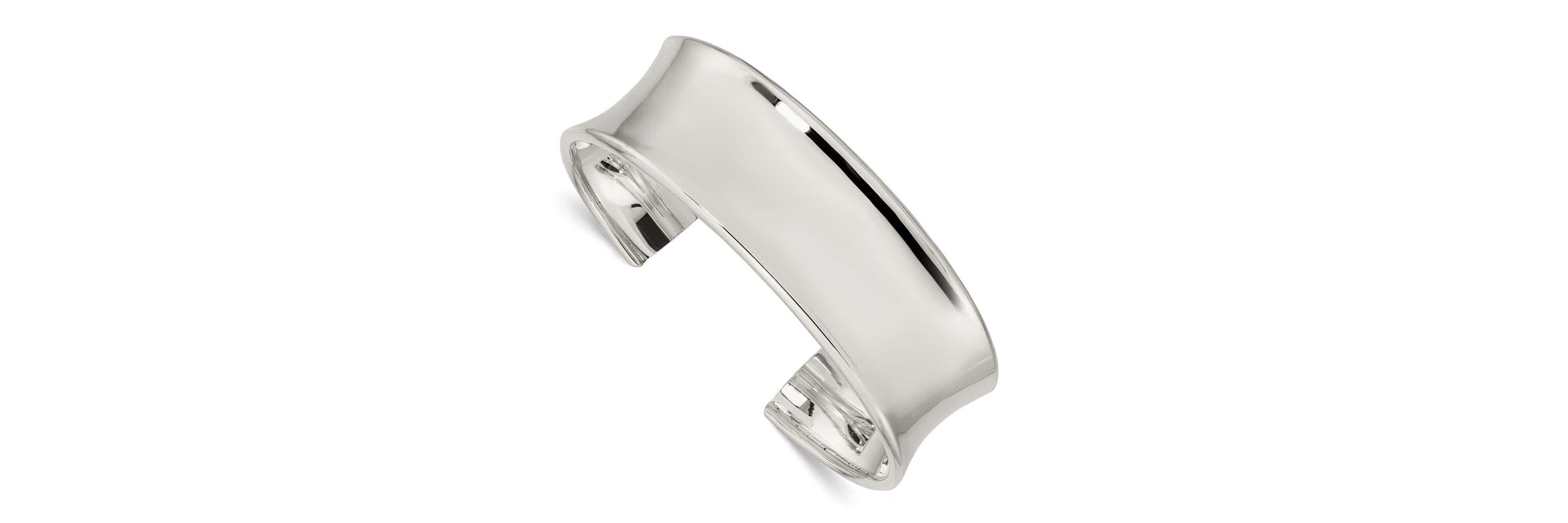 Sterling Silver 20mm Cuff Bangle Bracelet