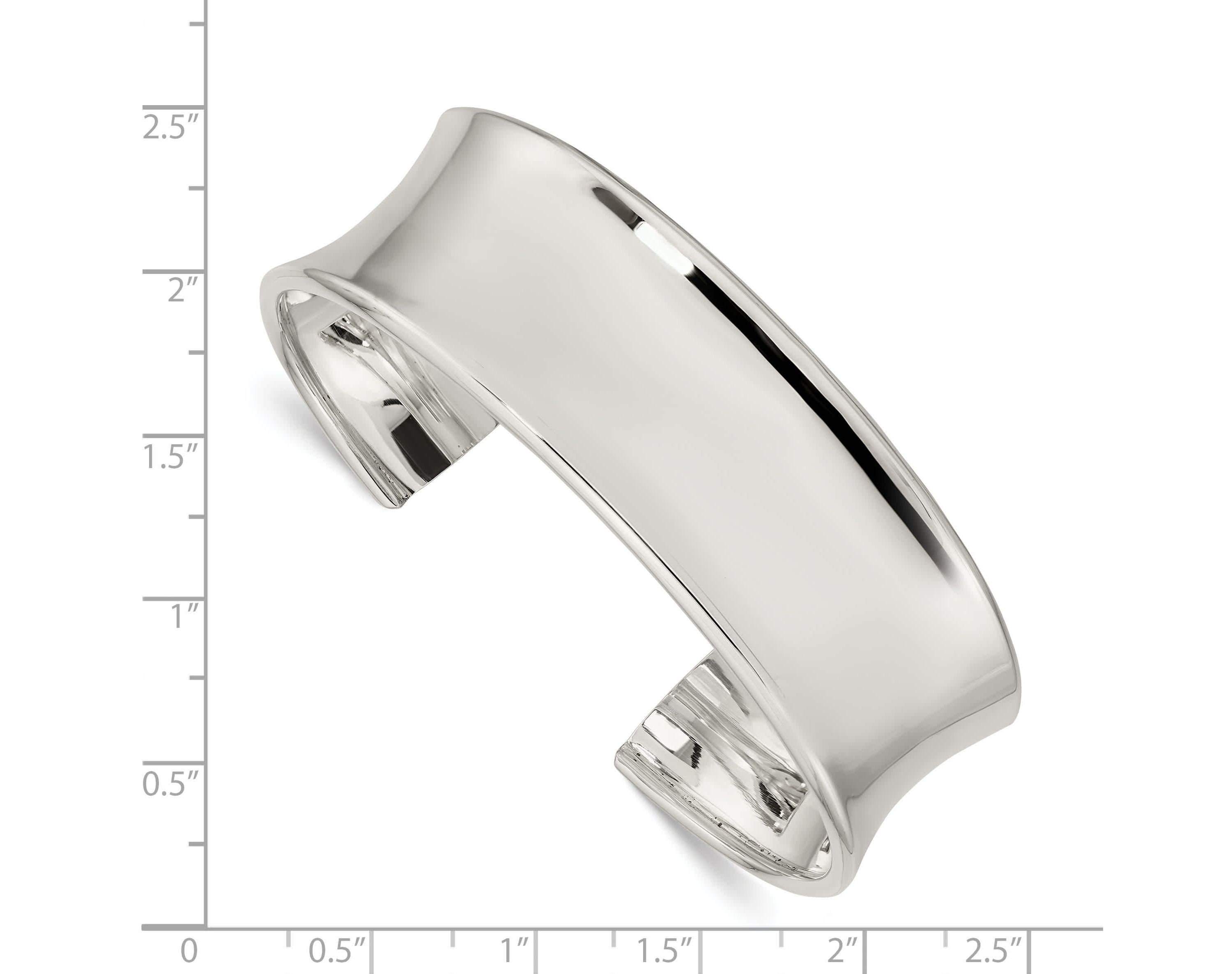 Sterling Silver 20mm Cuff Bangle Bracelet