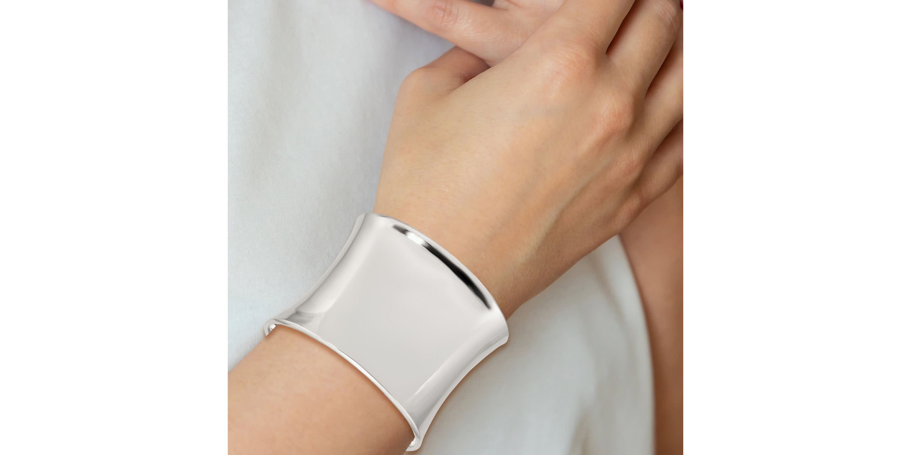 Sterling Silver 50mm Cuff Bangle Bracelet