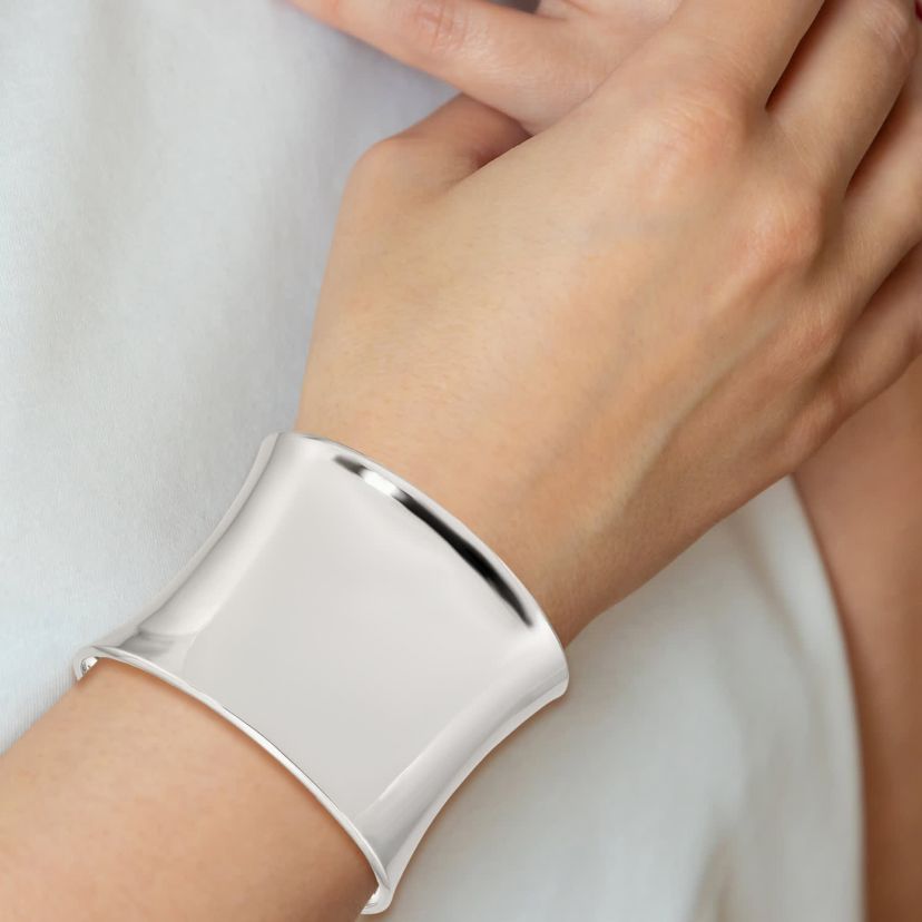 Sterling Silver 50mm Cuff Bangle Bracelet