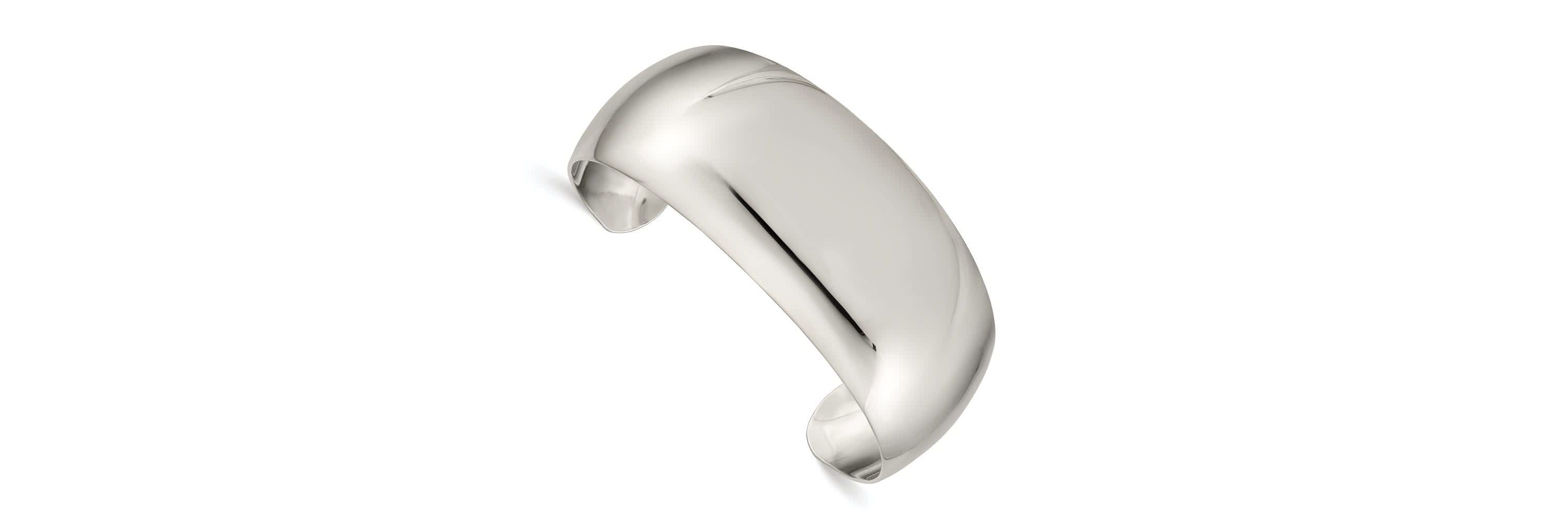 Sterling Silver 28.5mm Cuff Bangle Bracelet