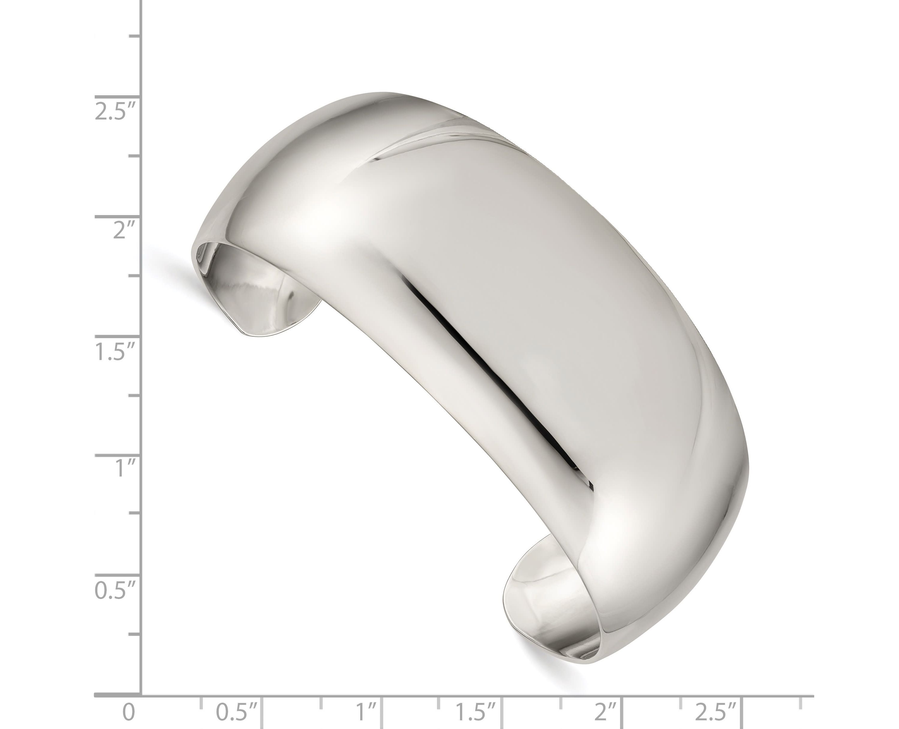 Sterling Silver 28.5mm Cuff Bangle Bracelet