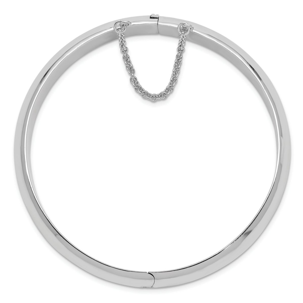Sterling Silver Rhodium-plated 12mm Hinged Bangle Bracelet