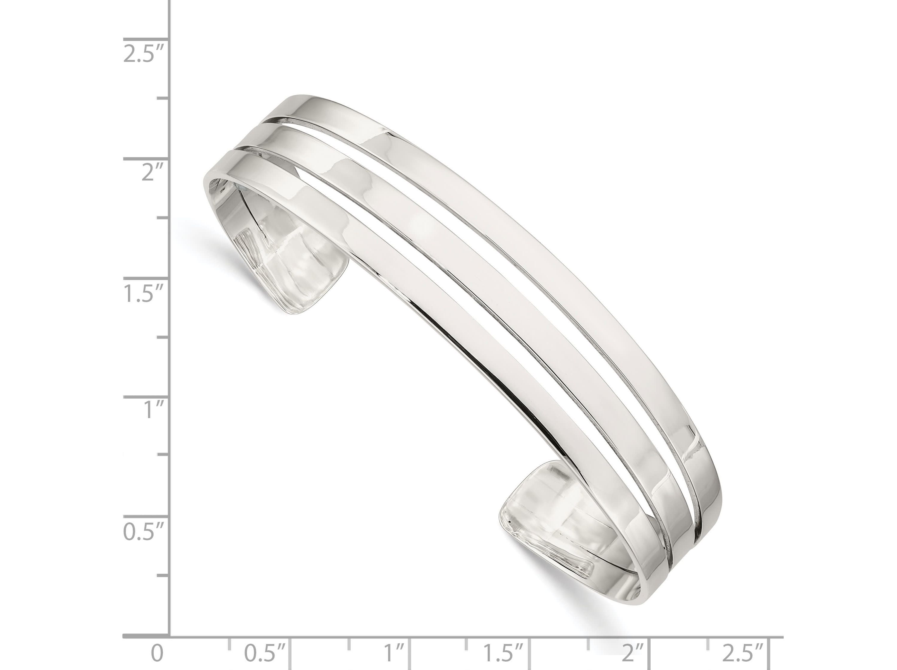 Sterling Silver Polished Cuff Bangle