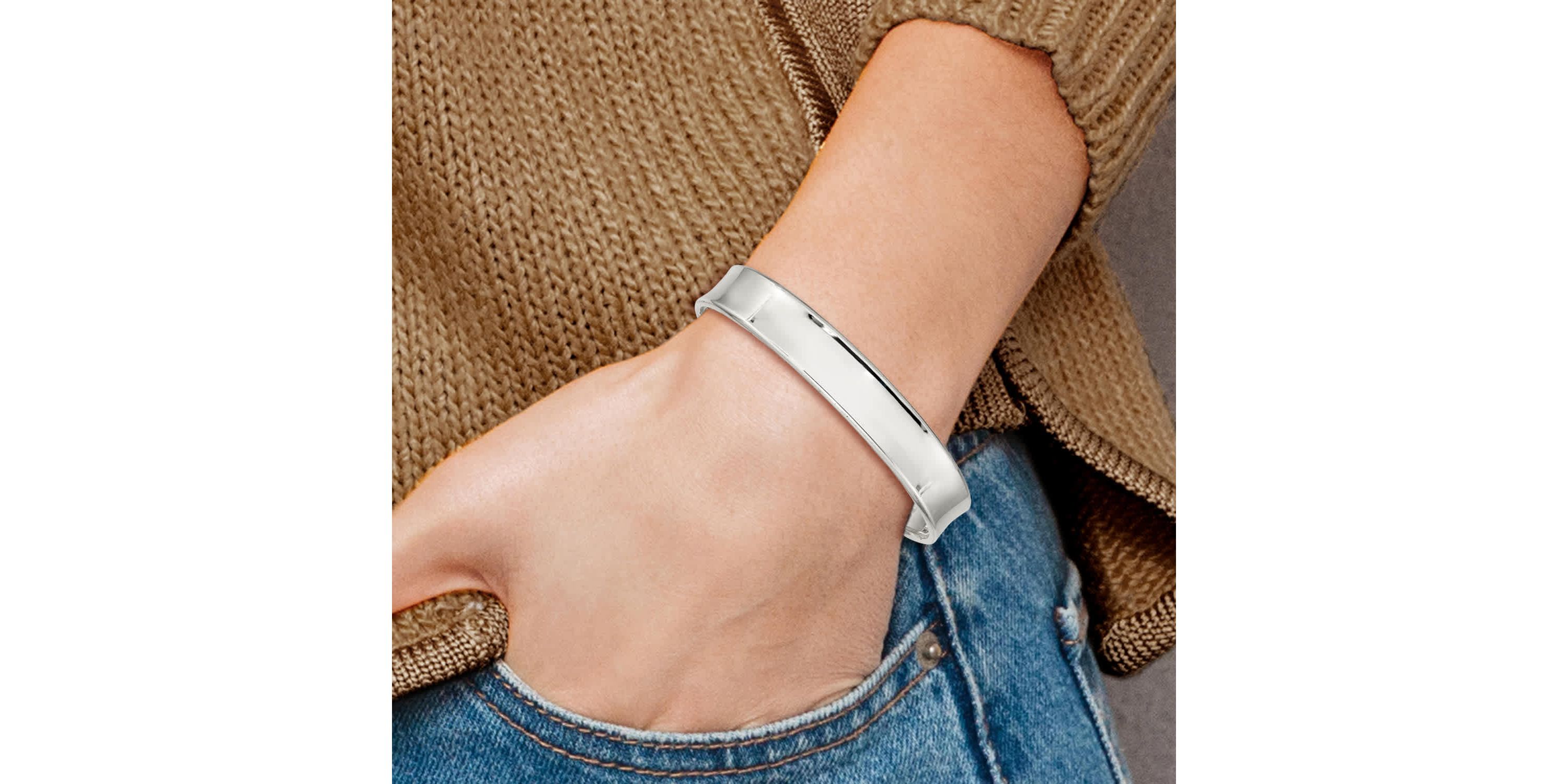Sterling Silver 10mm Polished Cuff Bangle