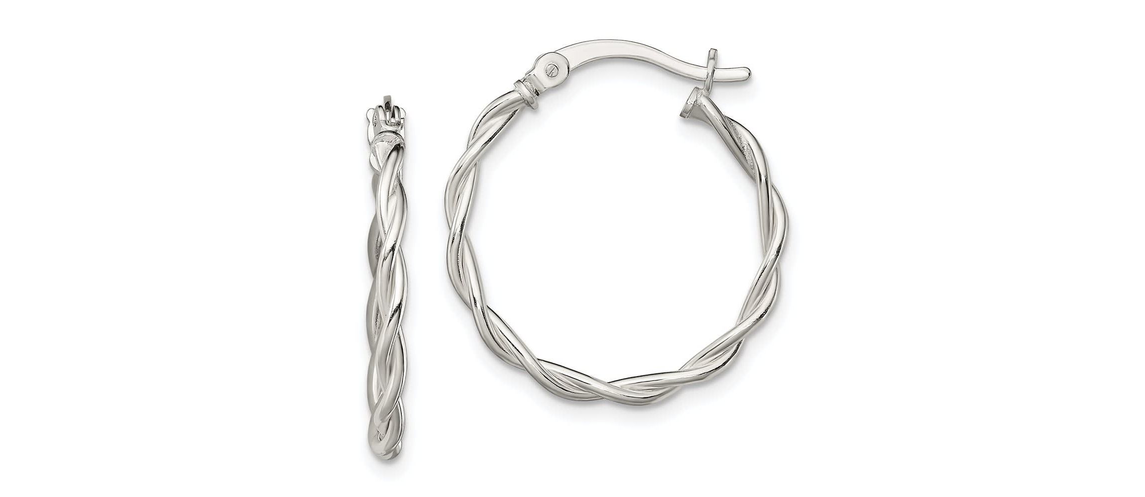 Sterling Silver Polished Braided Hoop Earrings