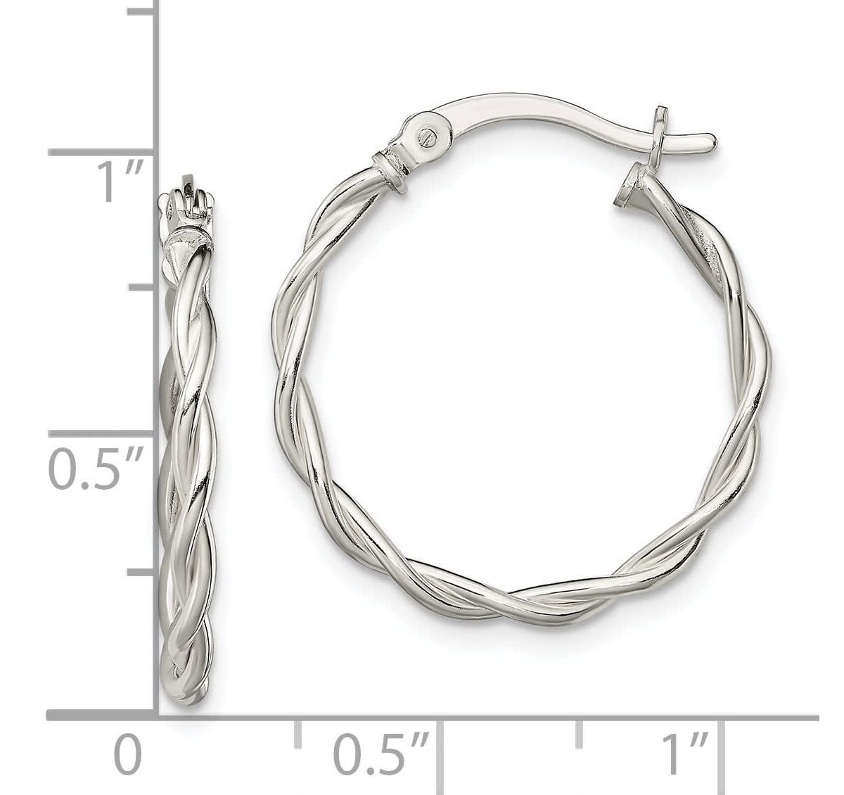 Sterling Silver Polished Braided Hoop Earrings