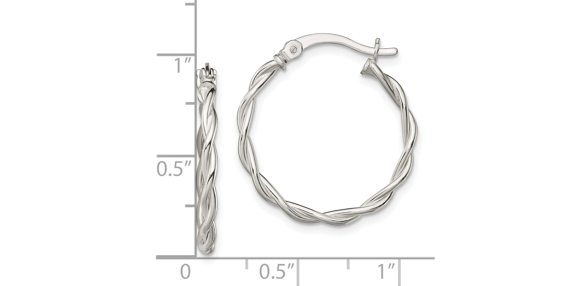 Sterling Silver Polished Braided Hoop Earrings