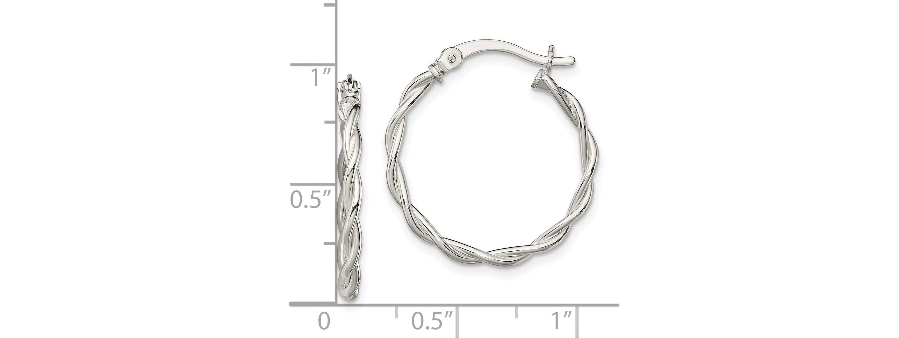 Sterling Silver Polished Braided Hoop Earrings