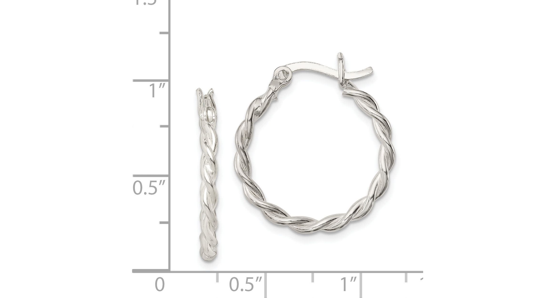 Sterling Silver Twisted 2mm Hoop Earrings