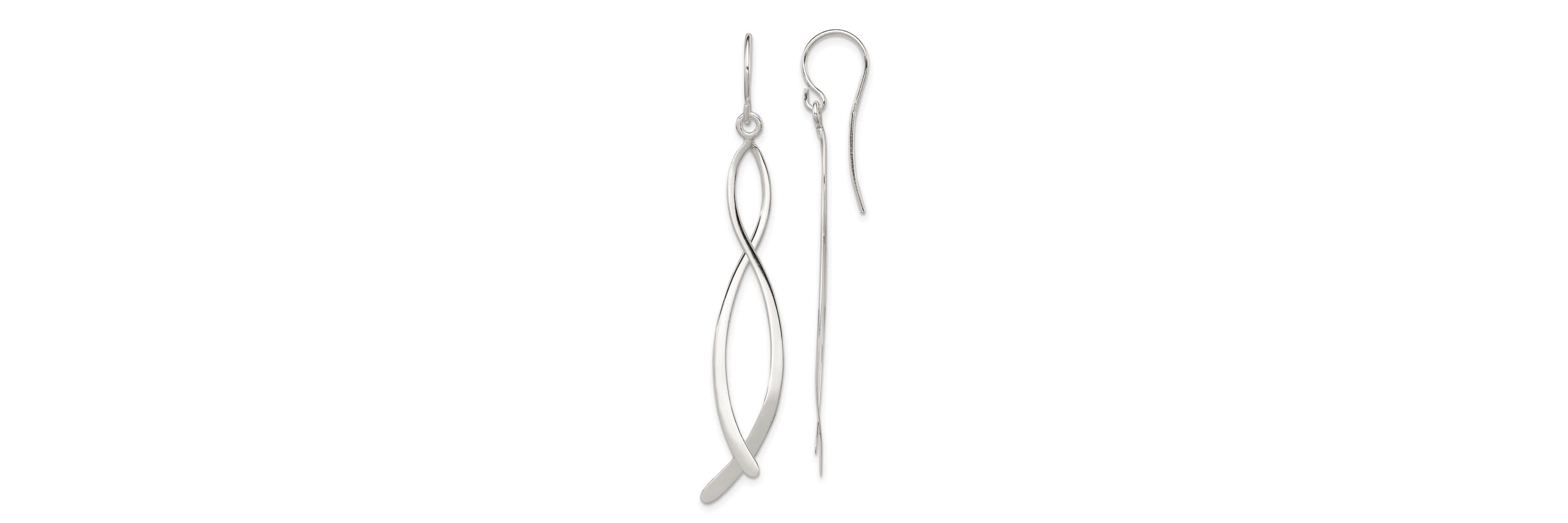 Sterling Silver Polished Fancy Dangle Earrings