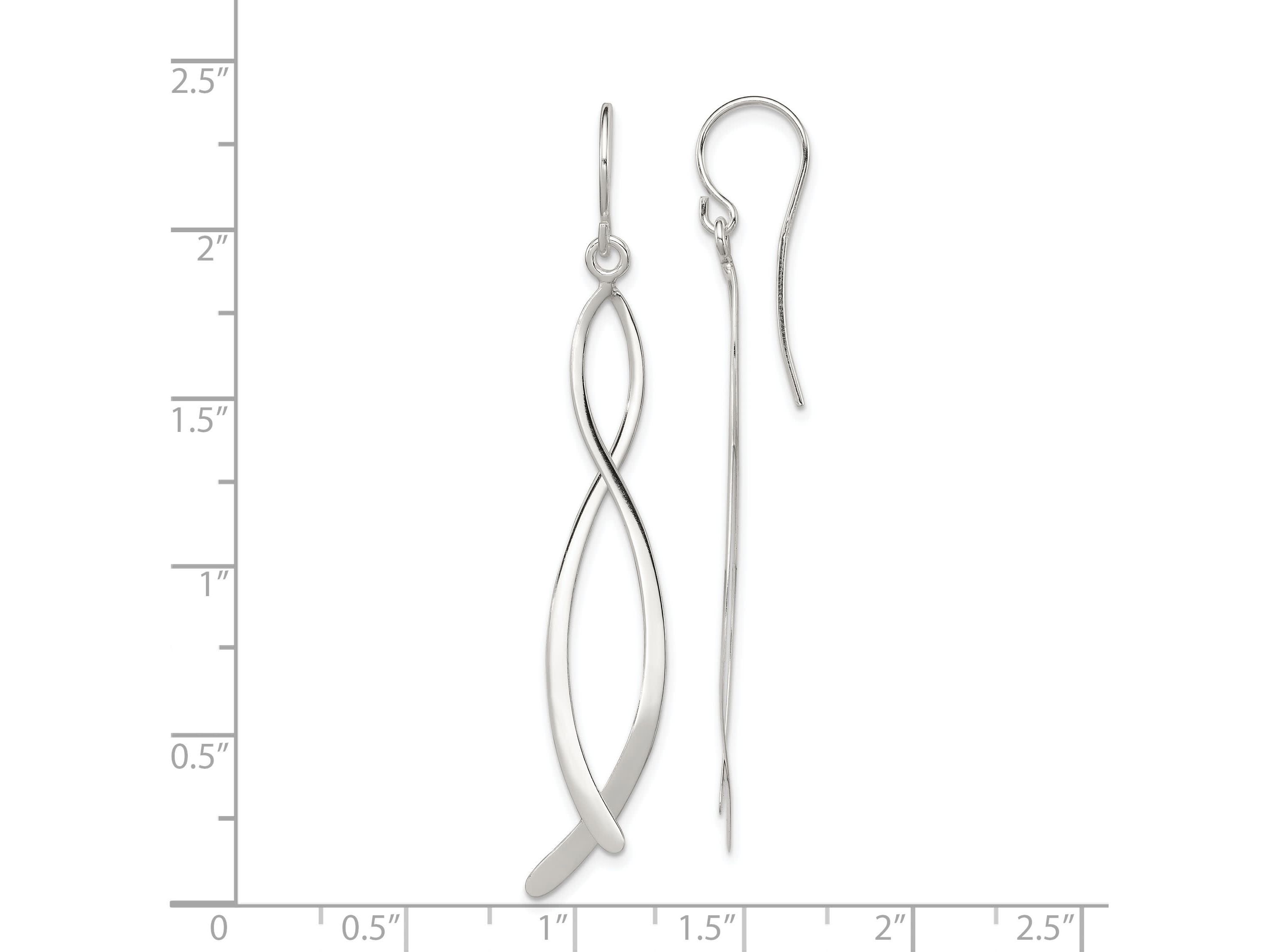 Sterling Silver Polished Fancy Dangle Earrings