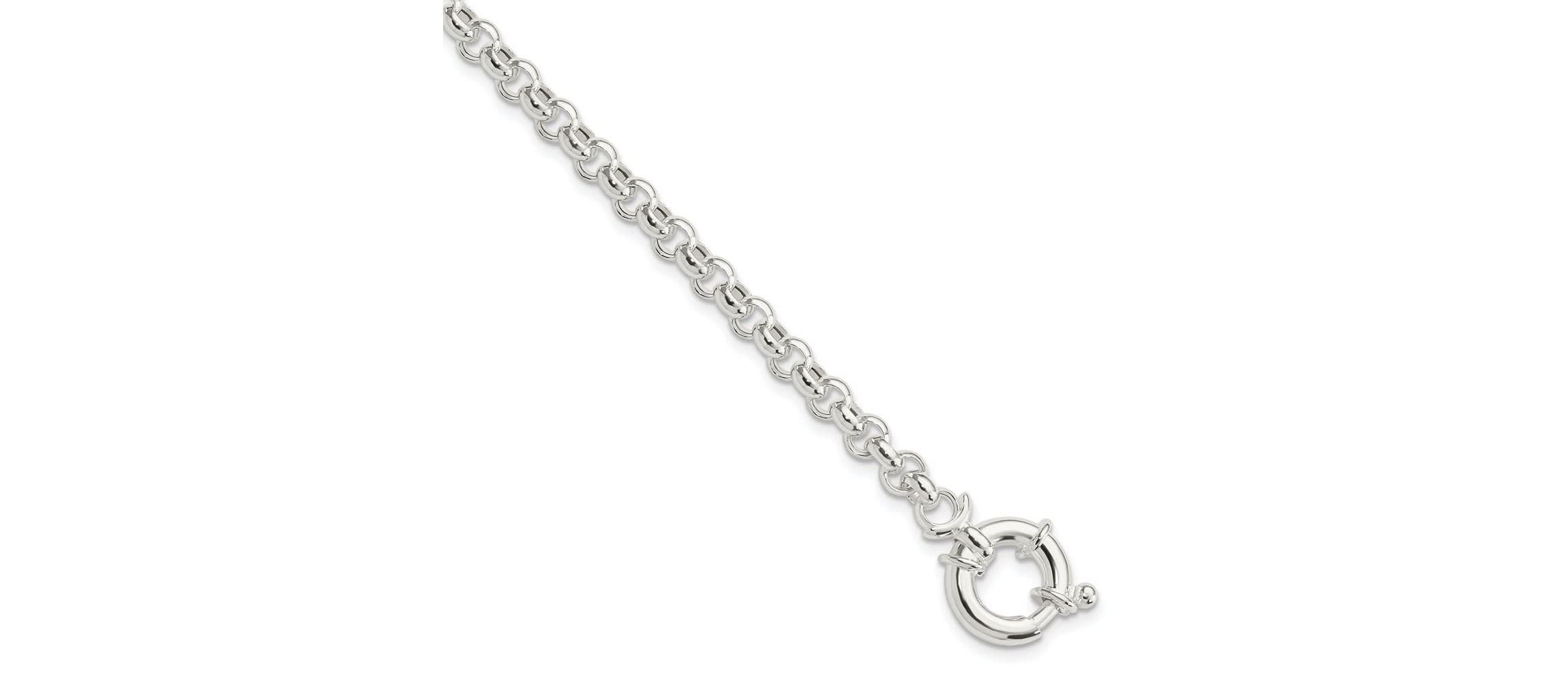 Sterling Silver Polished Rolo Fancy Bracelet