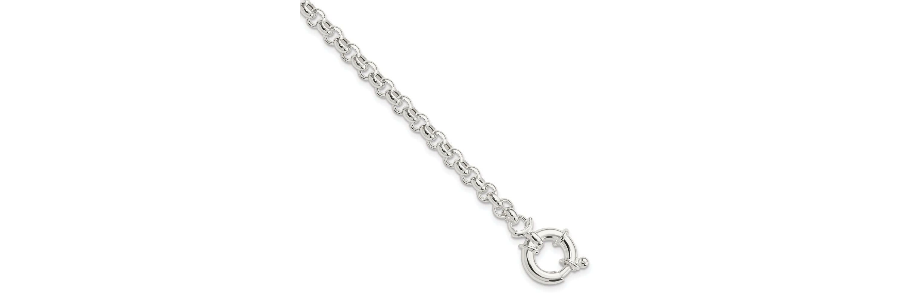 Sterling Silver Polished Rolo Fancy Bracelet