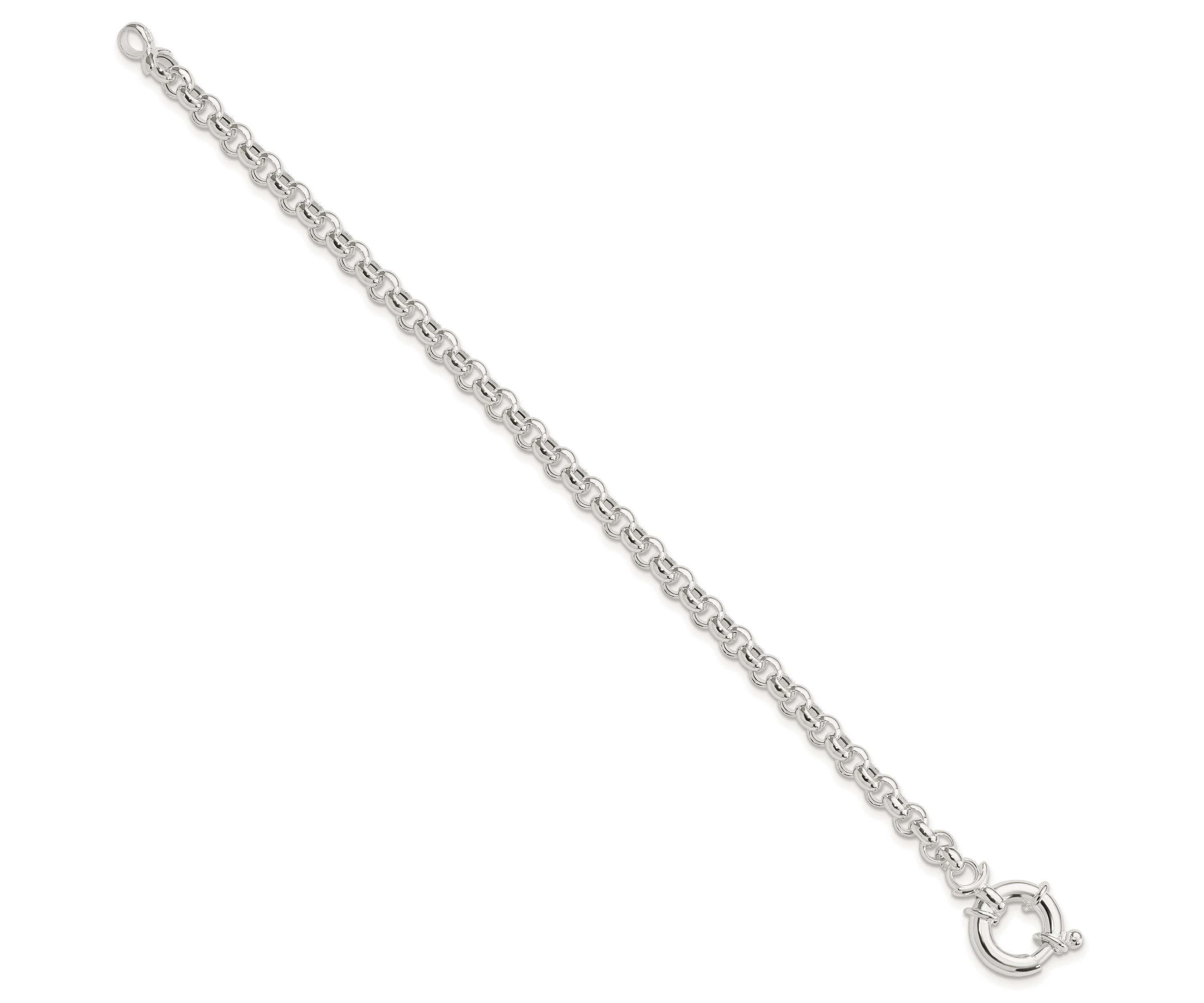 Sterling Silver Polished Rolo Fancy Bracelet