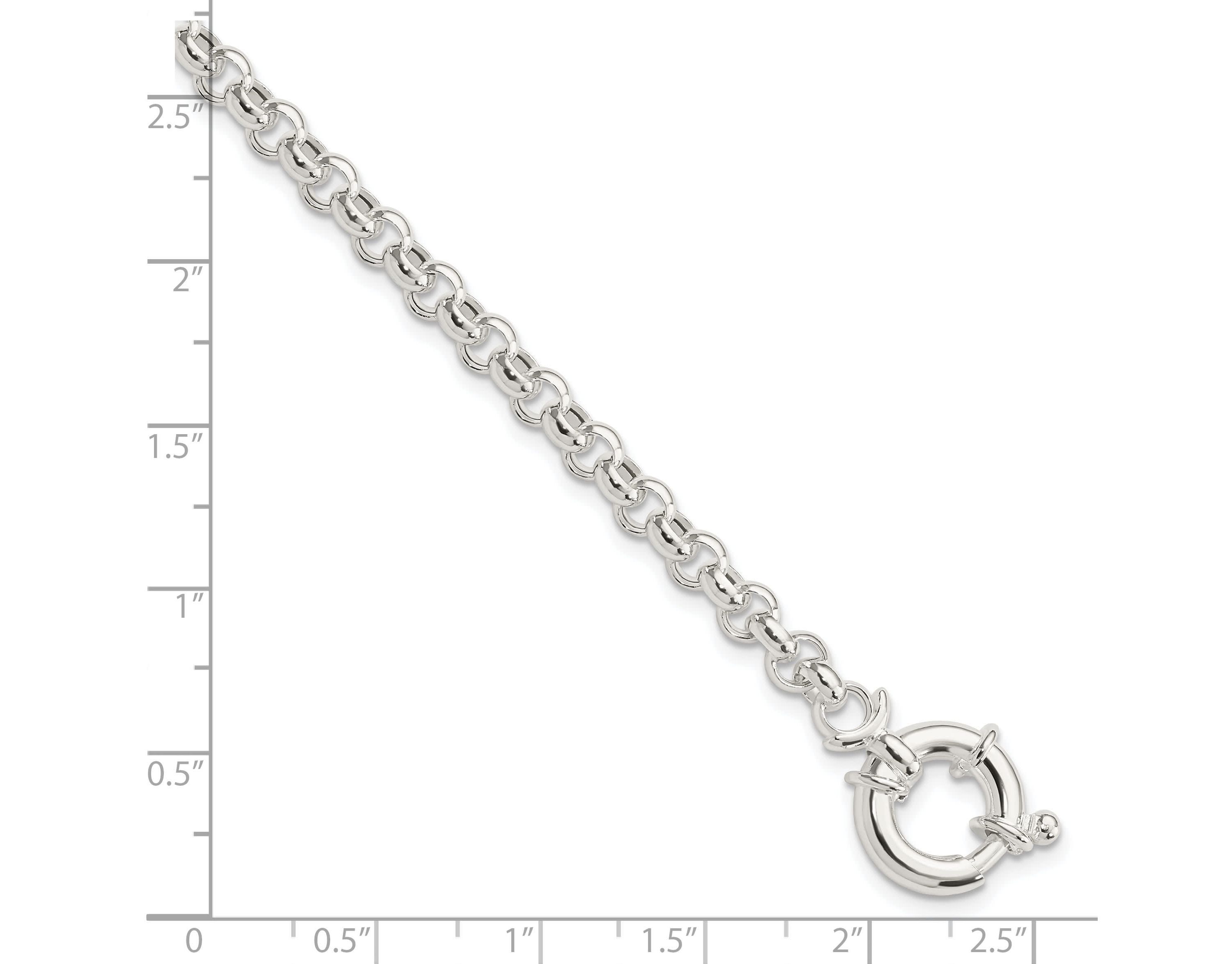 Sterling Silver Polished Rolo Fancy Bracelet
