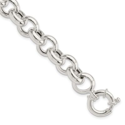 Luxury Giftware by Jere Sterling Silver Polished Fancy Link Bracelet, White, 8 in