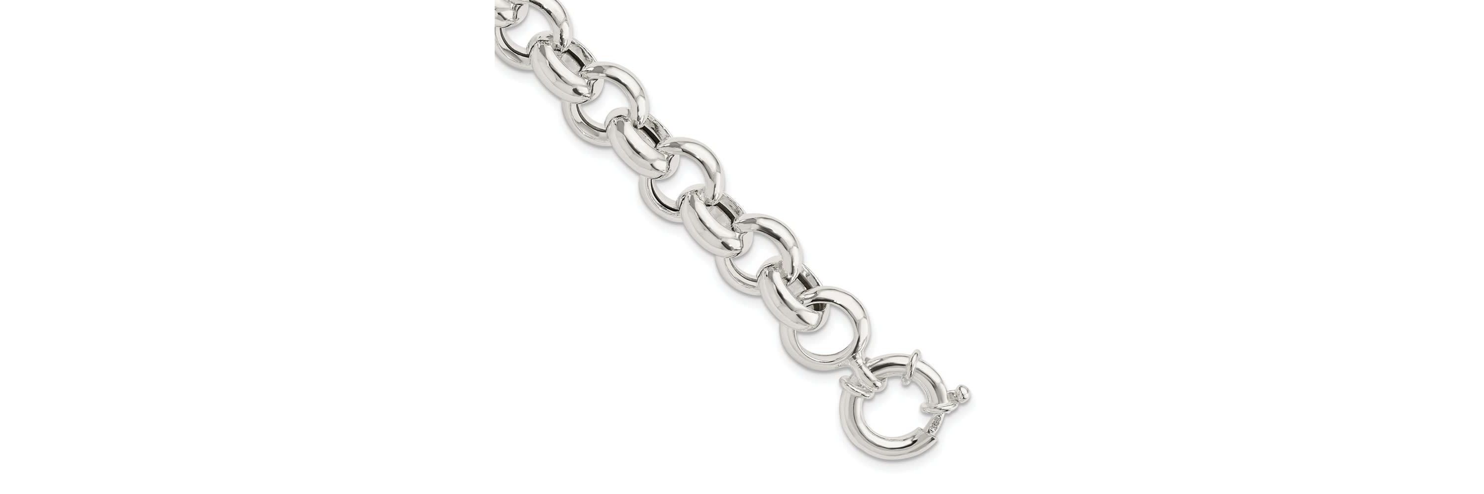 Sterling Silver Polished Fancy Link Bracelet