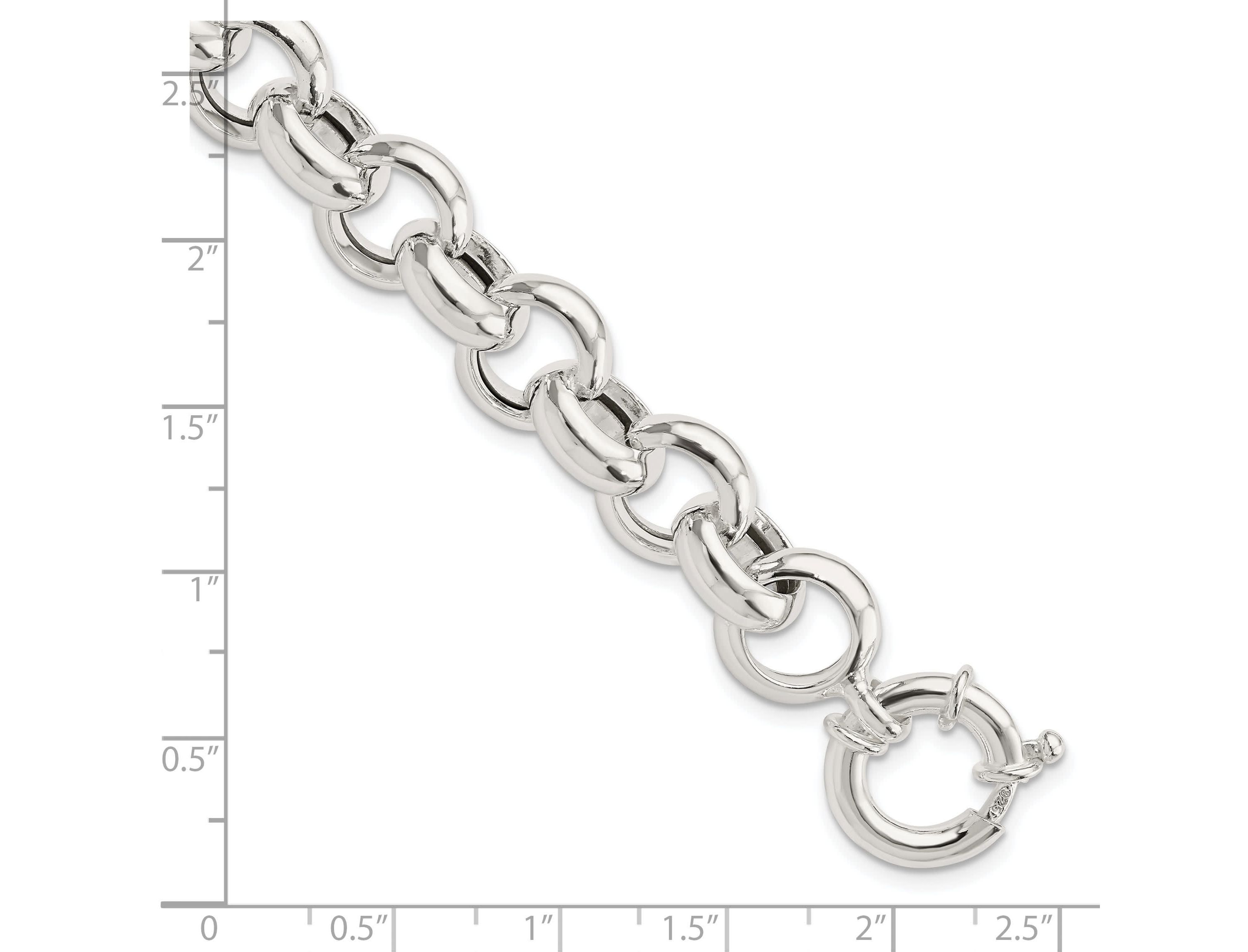 Sterling Silver Polished Fancy Link Bracelet