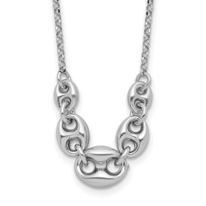 Sterling Silver Rhodium-plated 16" with 2" extender Necklace