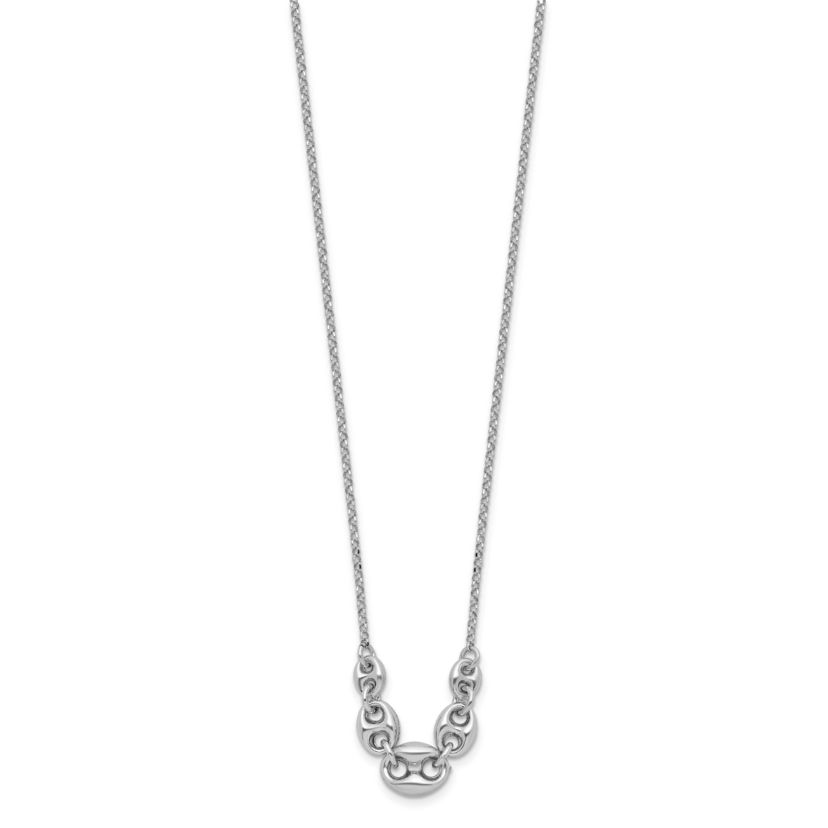 Sterling Silver Rhodium-plated 16" with 2" extender Necklace