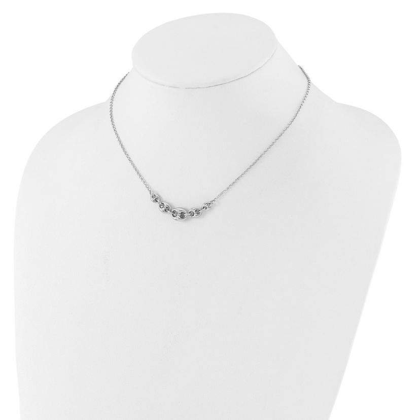 Sterling Silver Rhodium-plated 16" with 2" extender Necklace