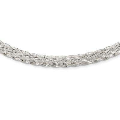 Luxury Giftware by Jere Sterling Silver 6.75mm Braided Fancy Necklace